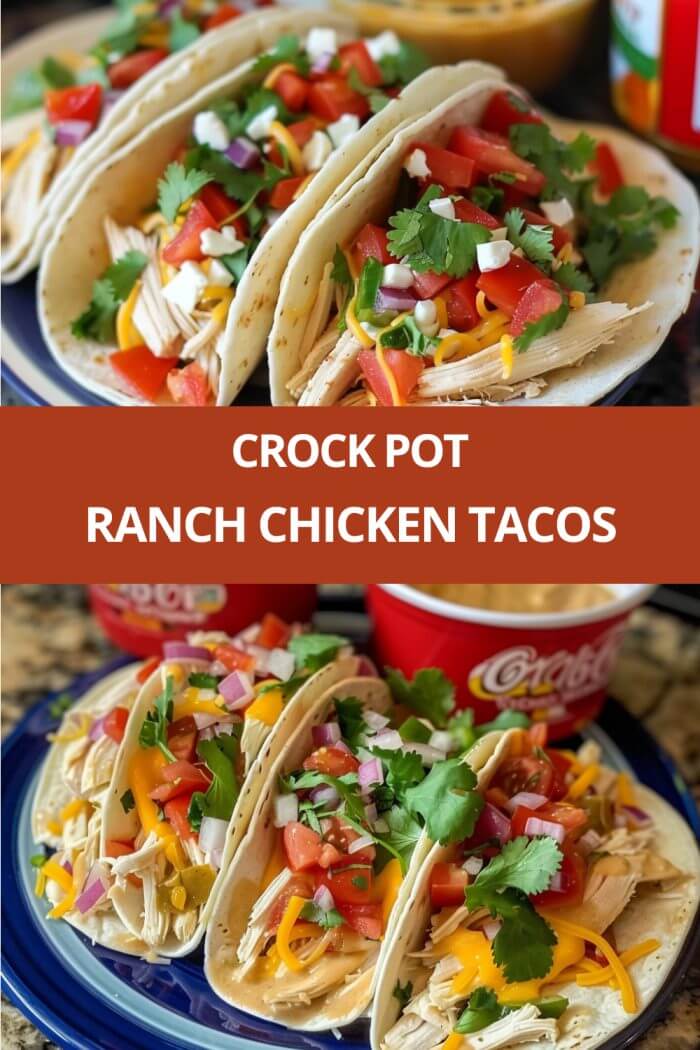 Crock pot ranch chicken tacos