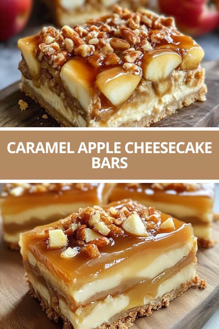 CARAMEL APPLE CHEESECAKE BARS