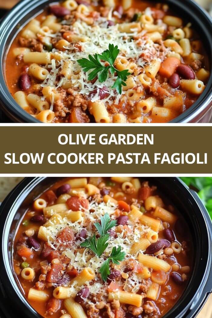 Olive Garden Slow Cooker Pasta Fagioli
