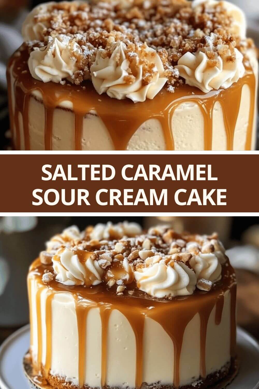 Salted Caramel Sour Cream Cake! Recipe