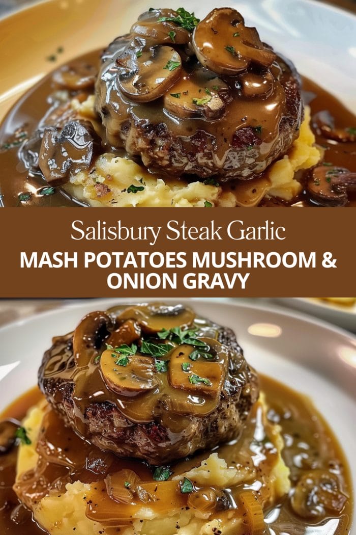Salisbury Steak Garlic Mash Potatoes Mushroom & Onion Gravy – You’ll Love it!