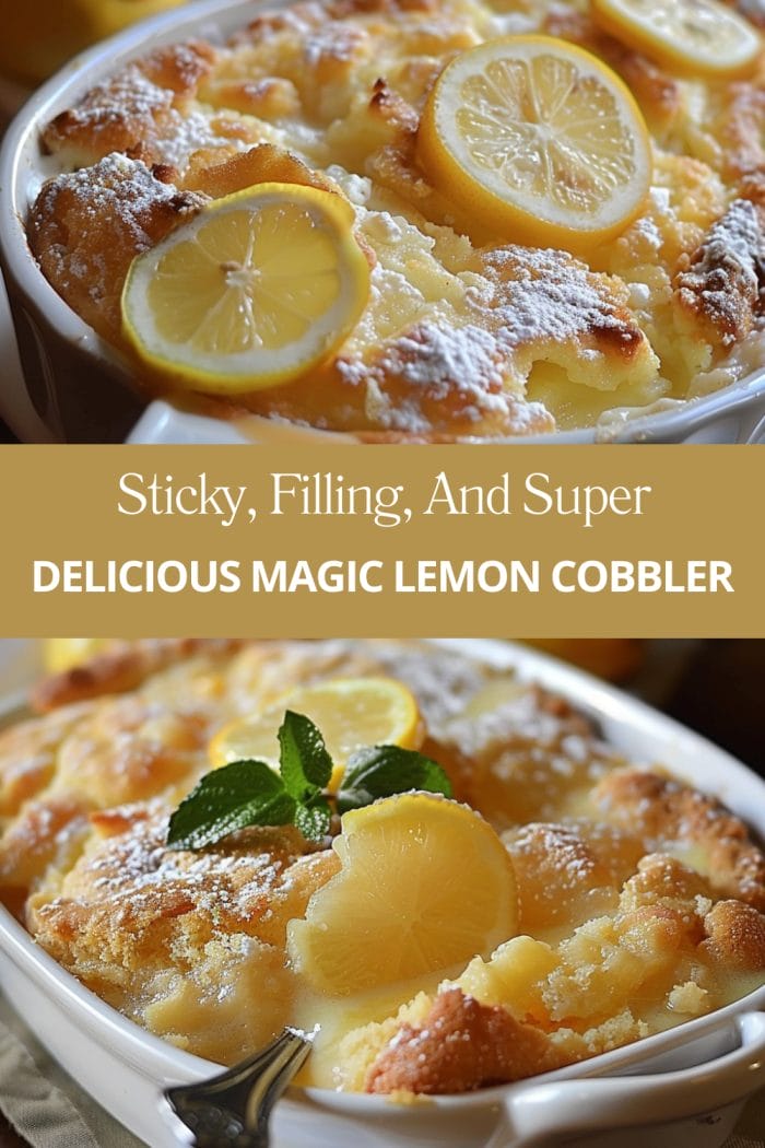 MAGIC LEMON COBBLER – Sticky, Filling, And Super DELICIOUS!