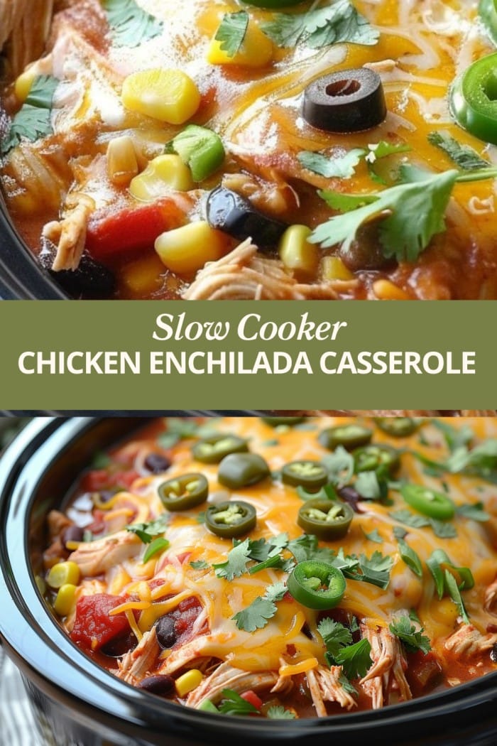 Slow Cooker Chicken Enchilada Casserole
