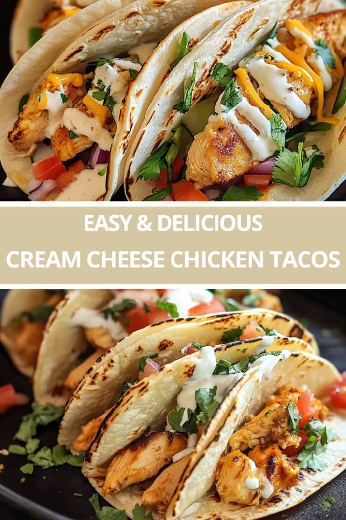 CREAM CHEESE CHICKEN TACOS