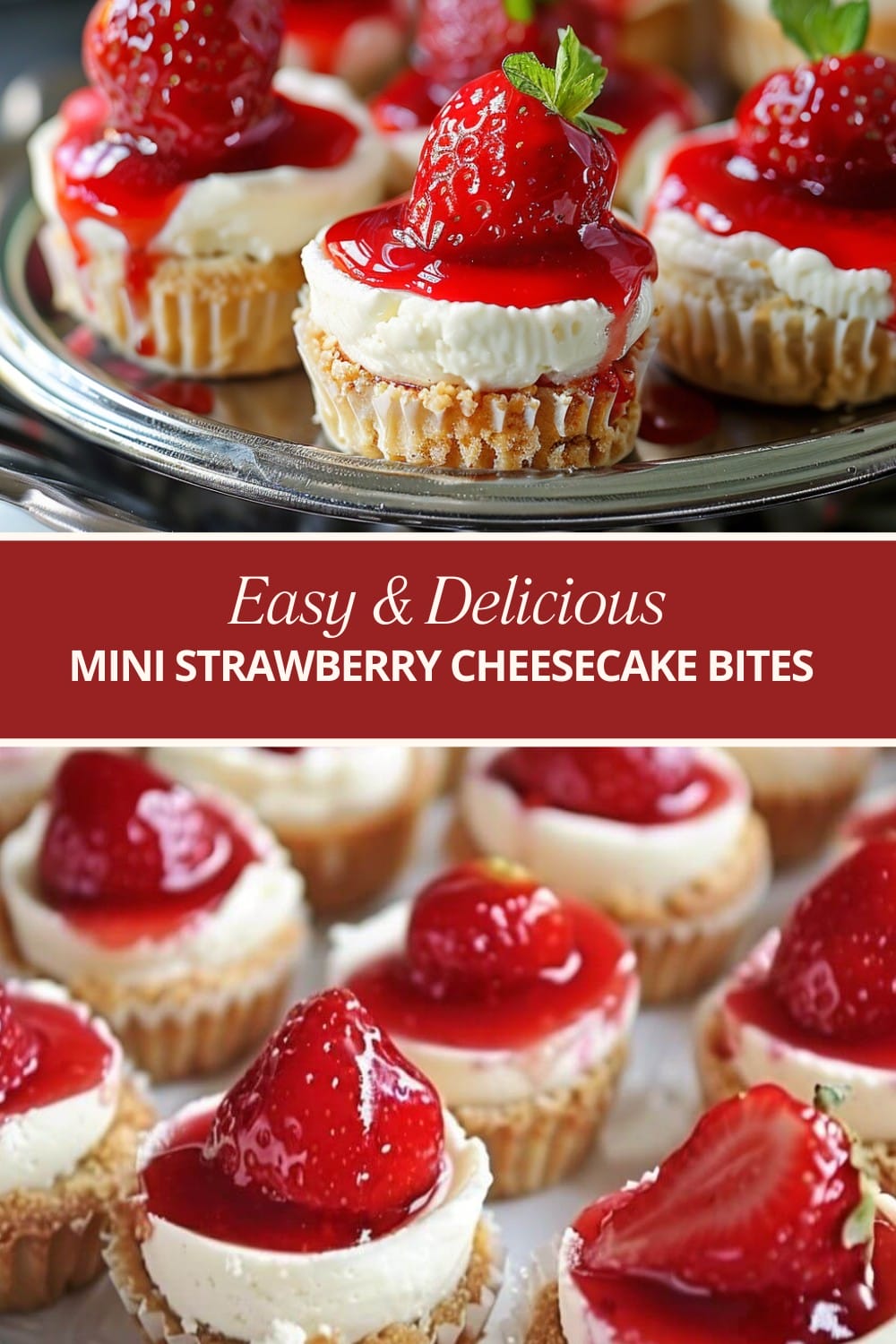 Mini Strawberry Cheesecake Bites