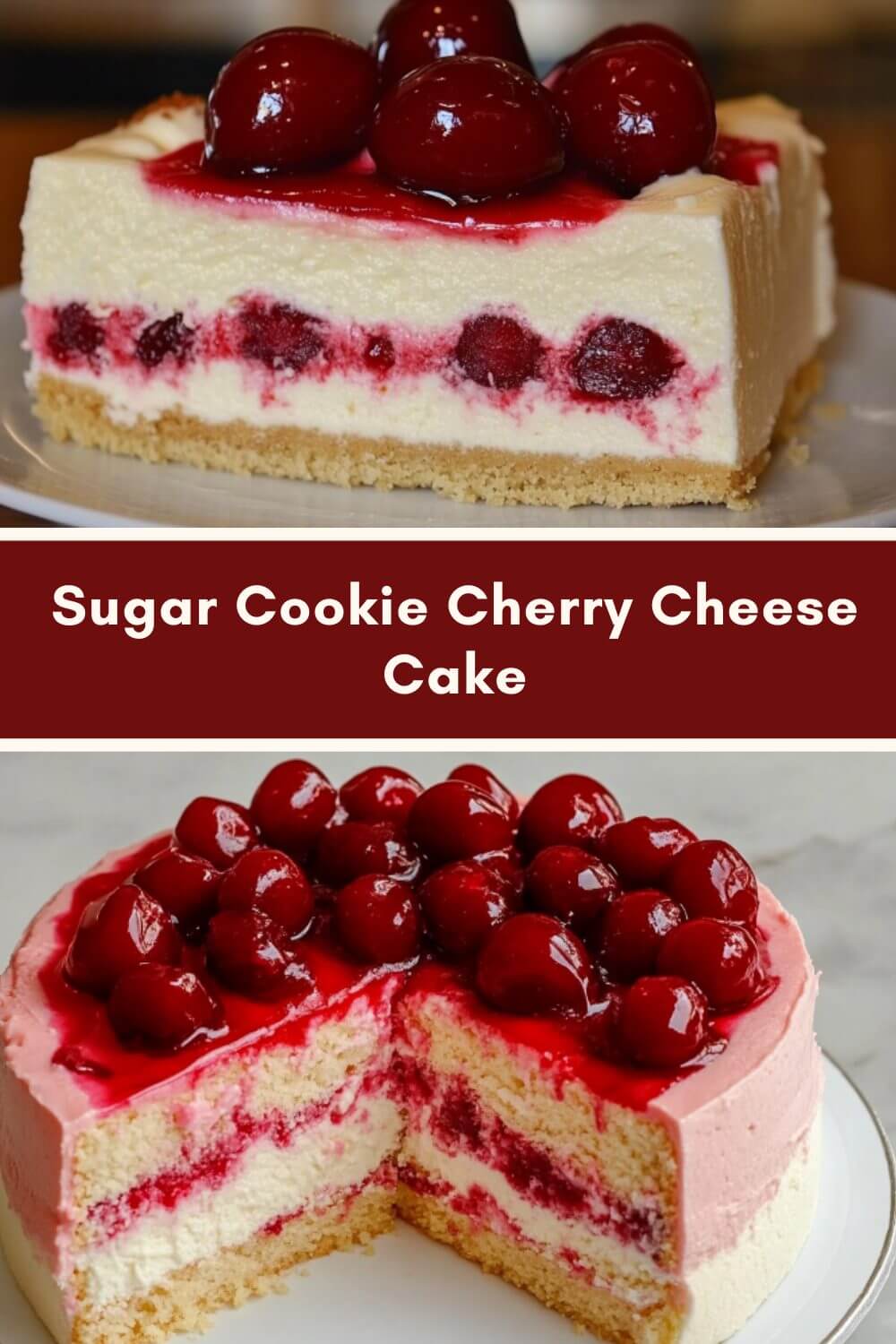 Sugar Cookie Cherry Cheese Cake