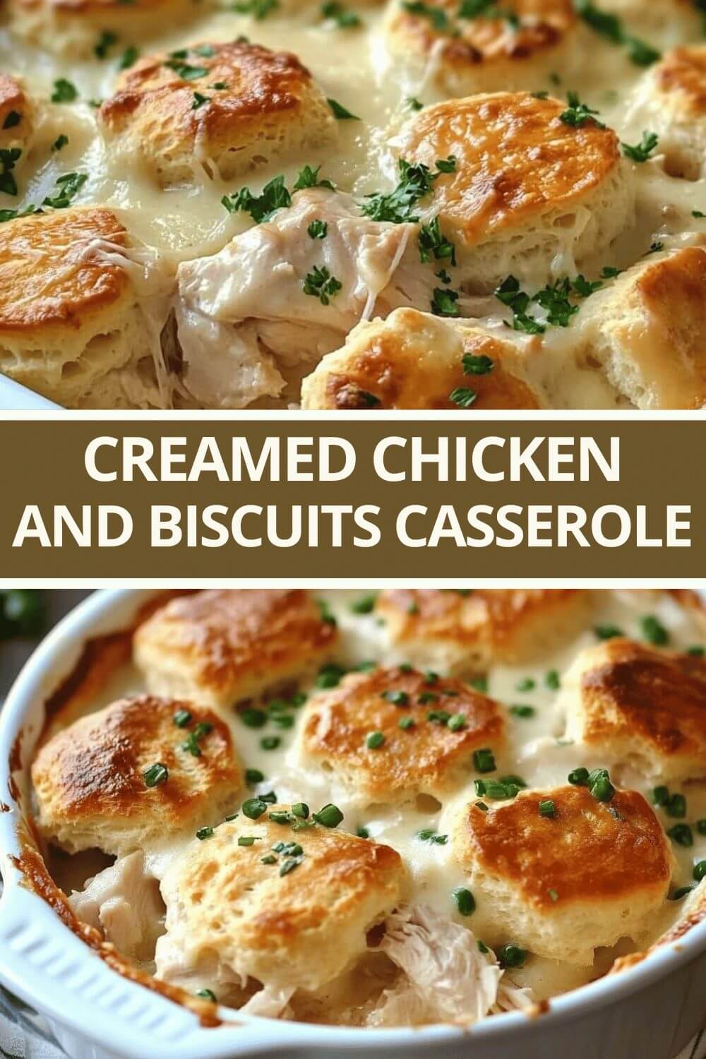Creamed Chicken and Biscuits Casserole