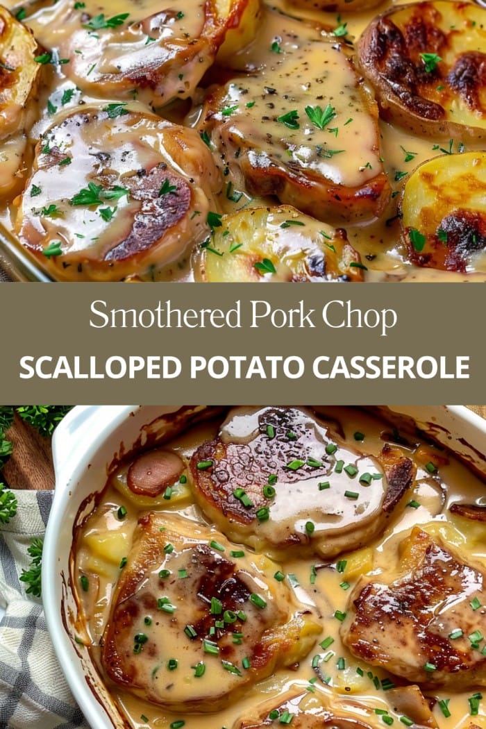 Smothered Pork Chop Scalloped Potato Casserole