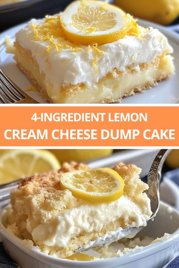 4-Ingredient Lemon Cream Cheese Dump Cake