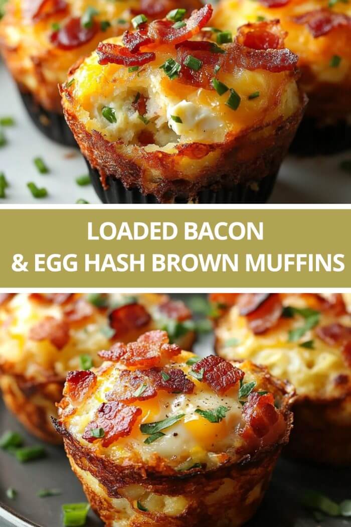 Delight in Every Morsel with Loaded Bacon and Egg Hash Brown Muffins