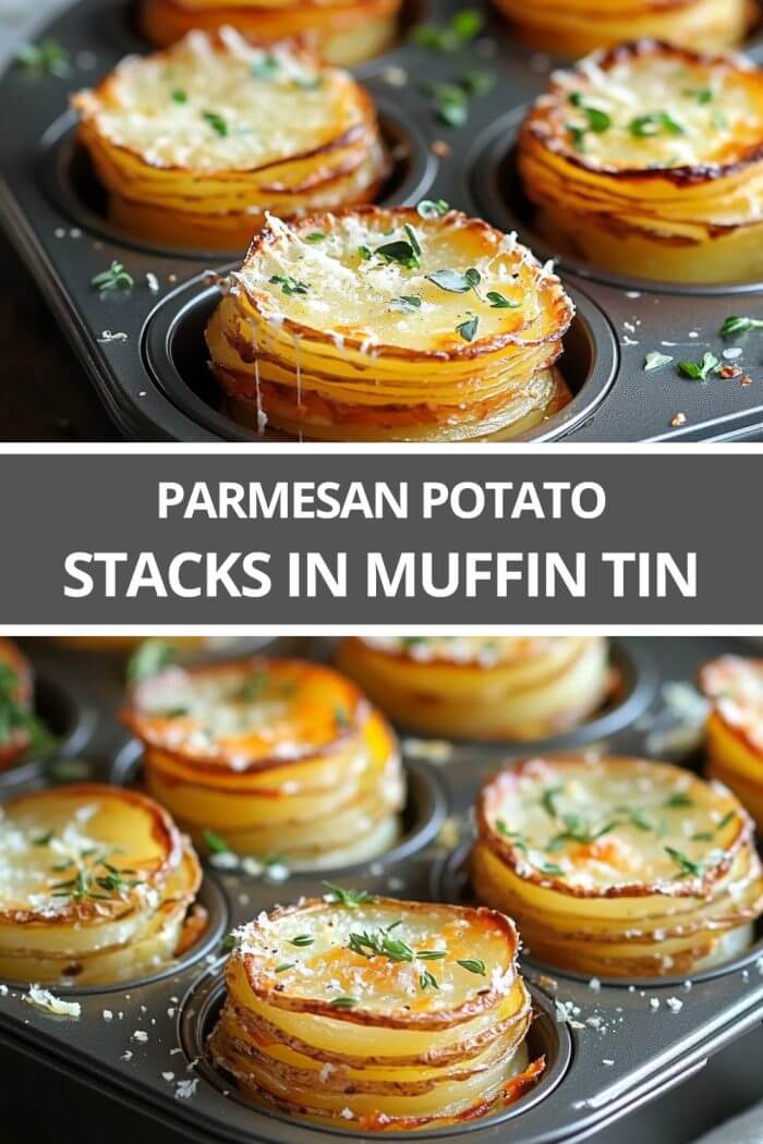 Parmesan Potato Stacks In Muffin Tin