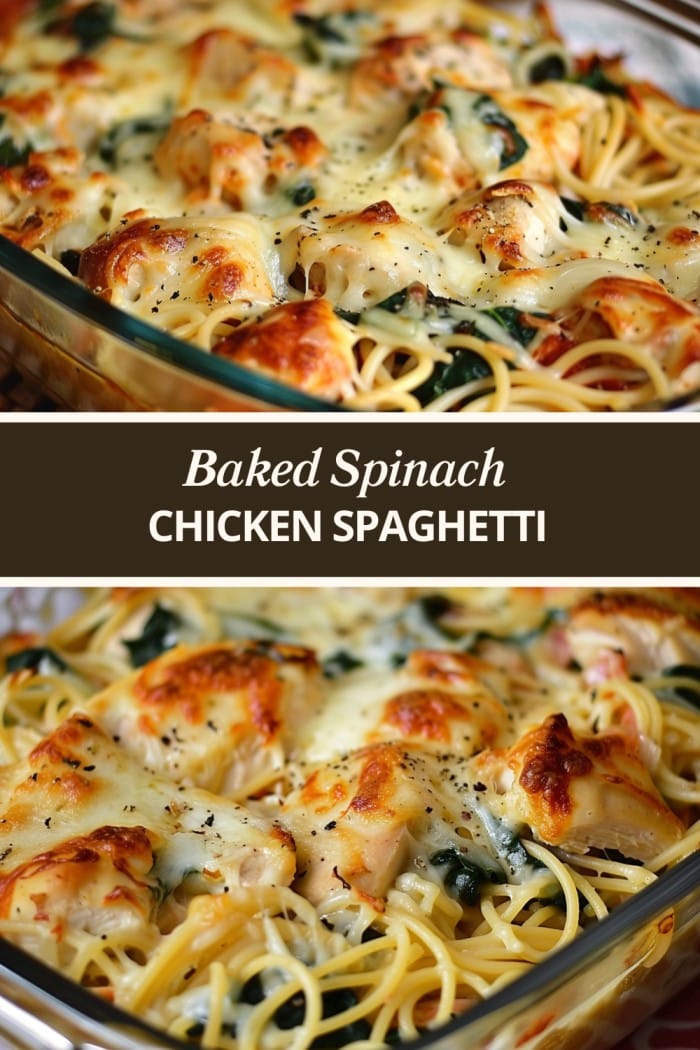 Baked Spinach Chicken Spaghetti