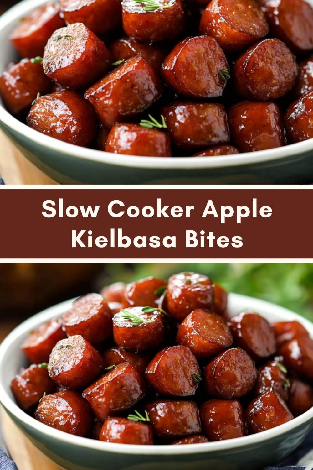 Slow Cooker Apple Kielbasa Bites
