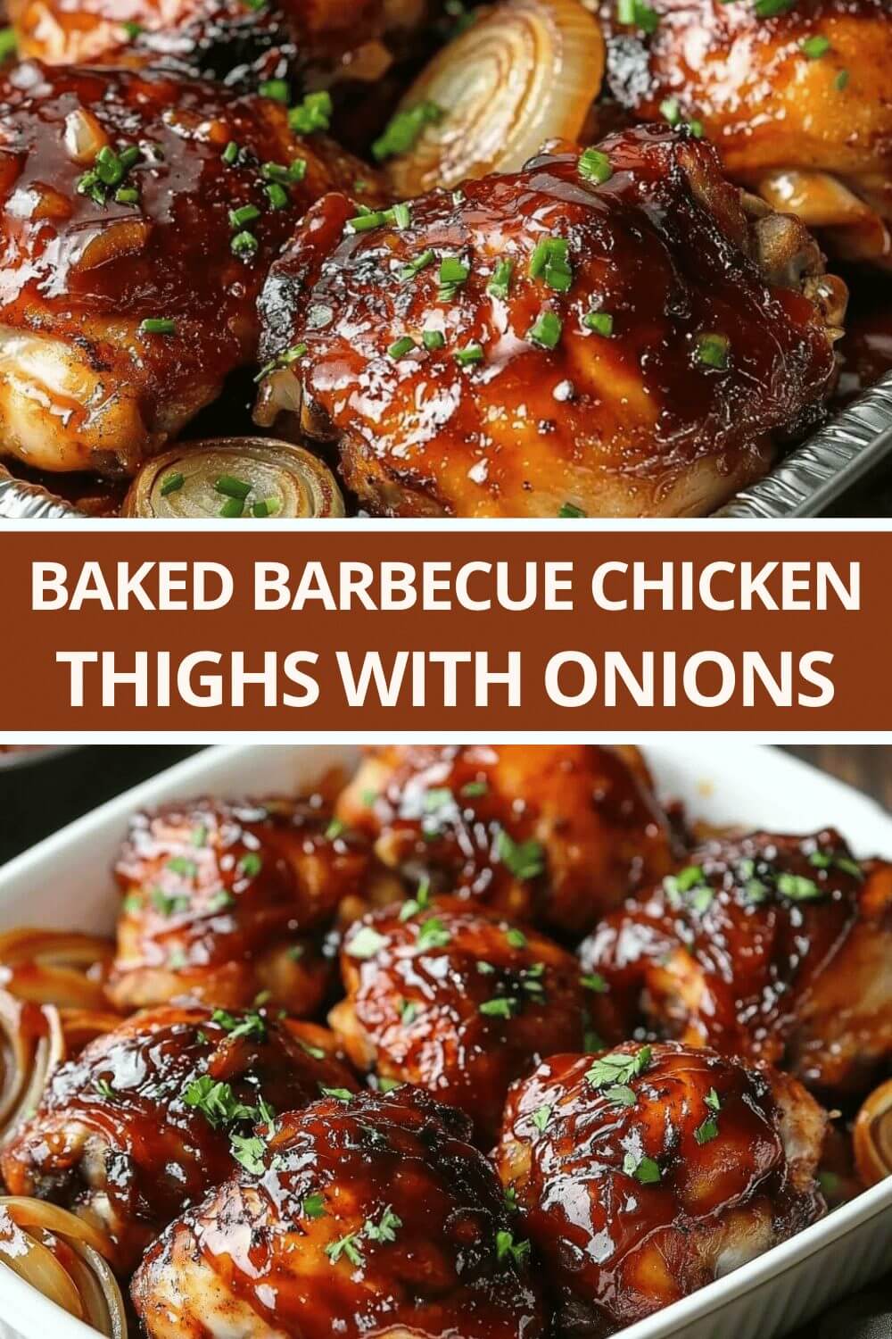Baked Barbecue Chicken Thighs with Onions