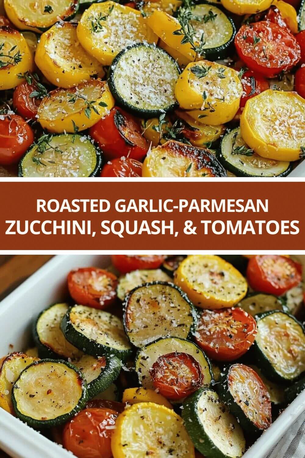 Roasted Garlic-Parmesan Zucchini, Squash, and Tomatoes