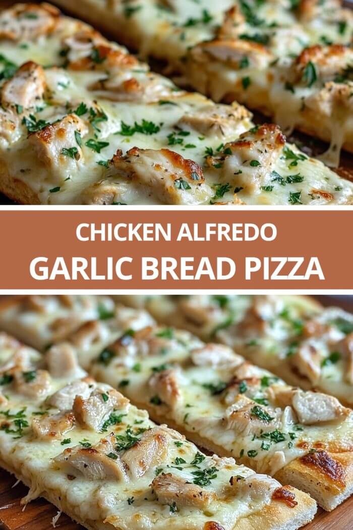 Chicken Alfredo Garlic Bread Pizza