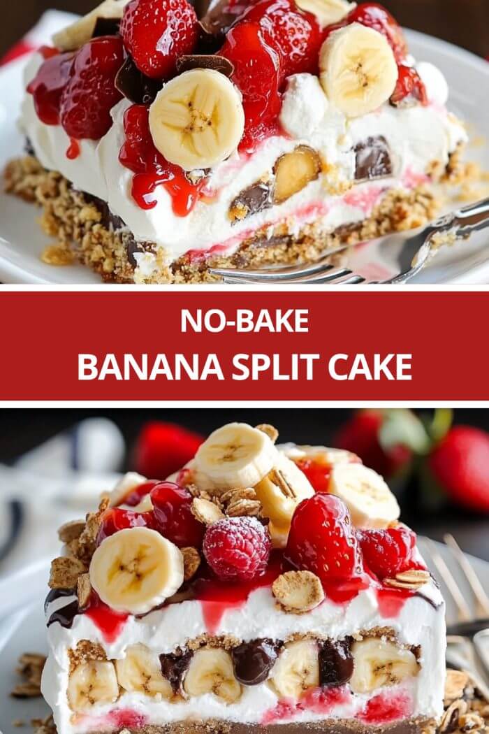 No-Bake Banana Split Cake