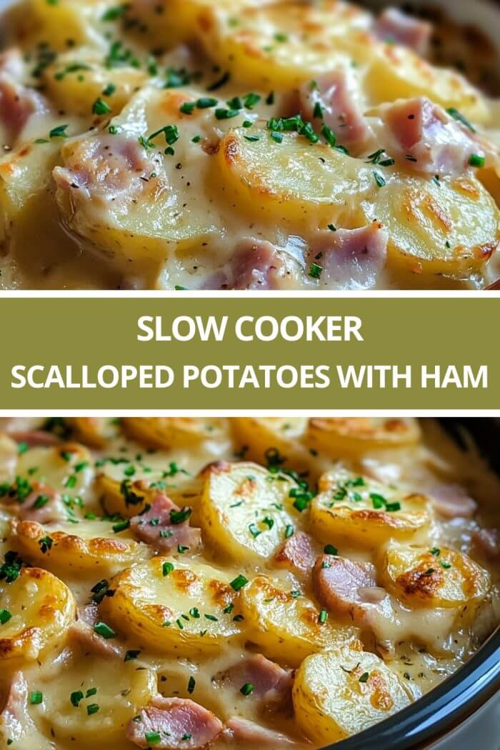Slow Cooker Scalloped Potatoes with Ham