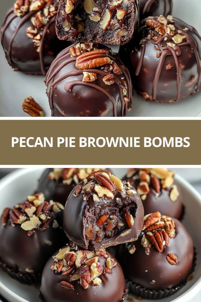 Pecan Pie Brownie Bombs