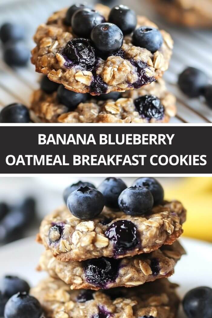 Banana Blueberry Oatmeal Breakfast Cookies