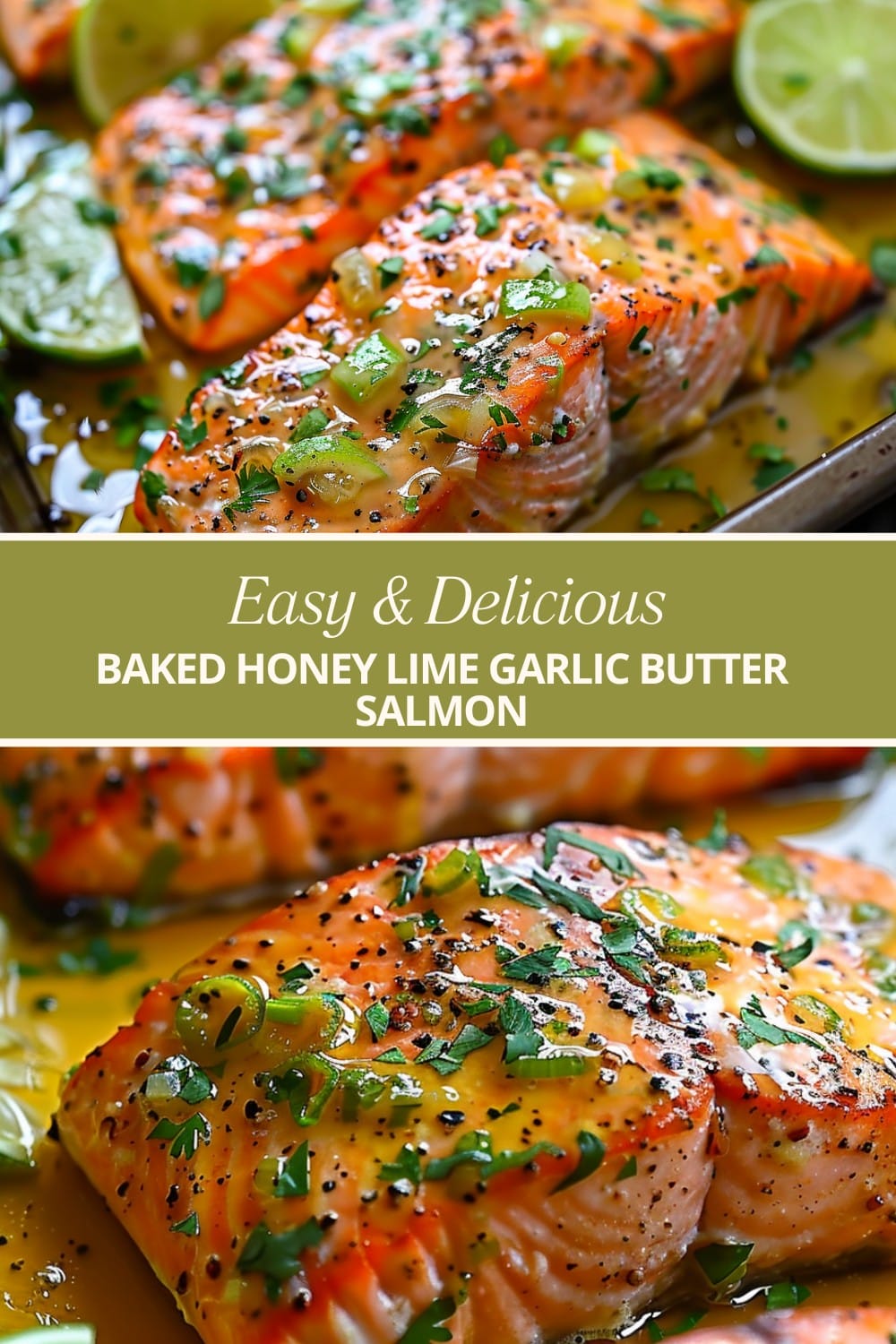 Baked Honey Lime Garlic Butter Salmon
