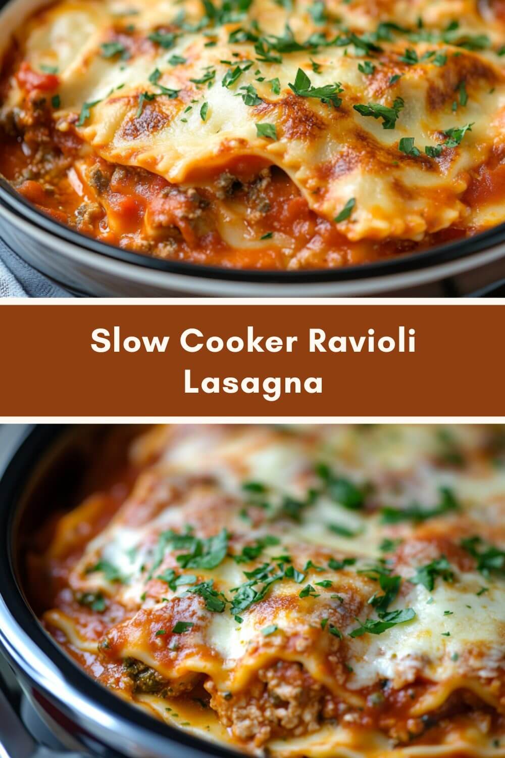 Slow Cooker Ravioli Lasagna