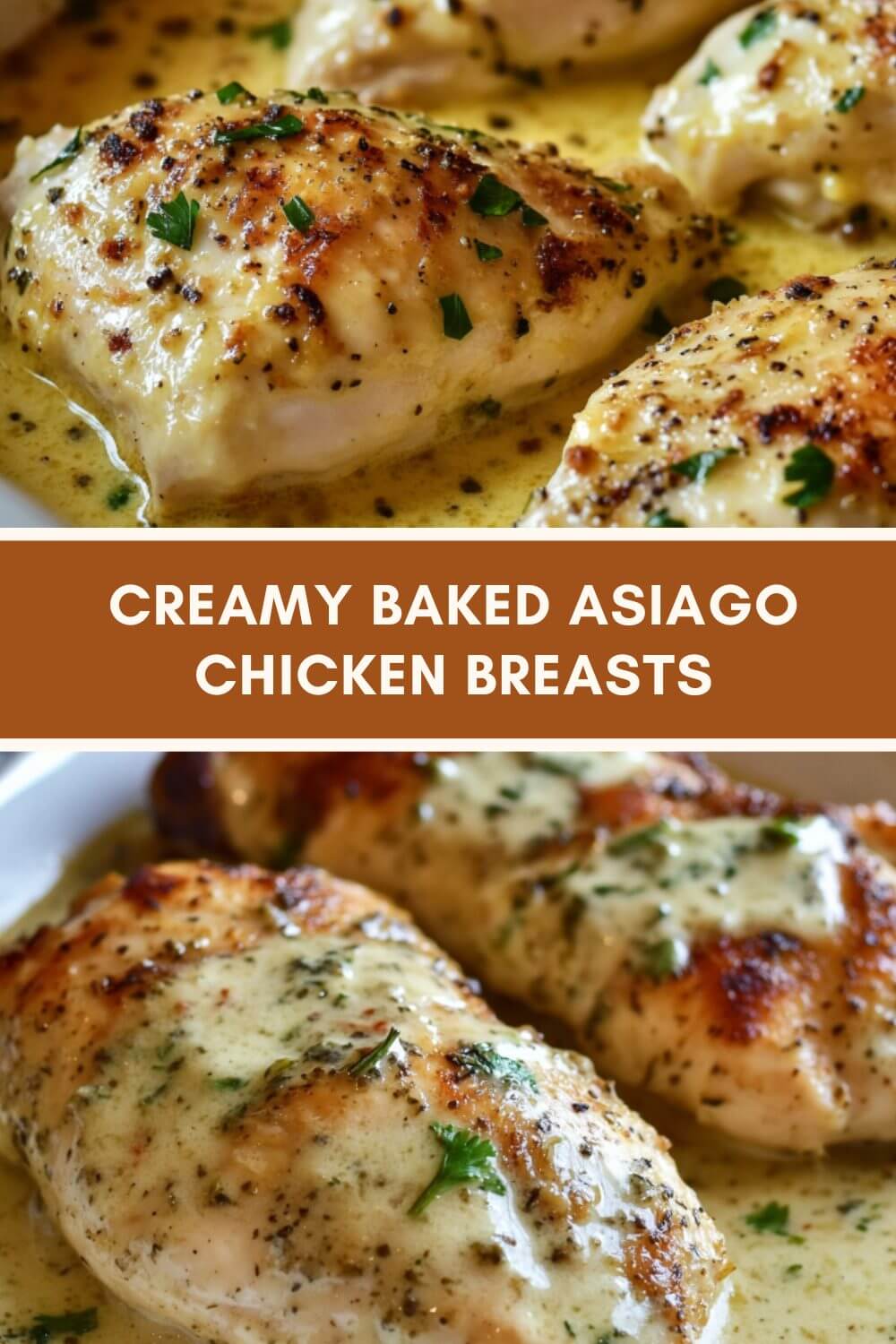 CREAMY BAKED ASIAGO CHICKEN BREASTS