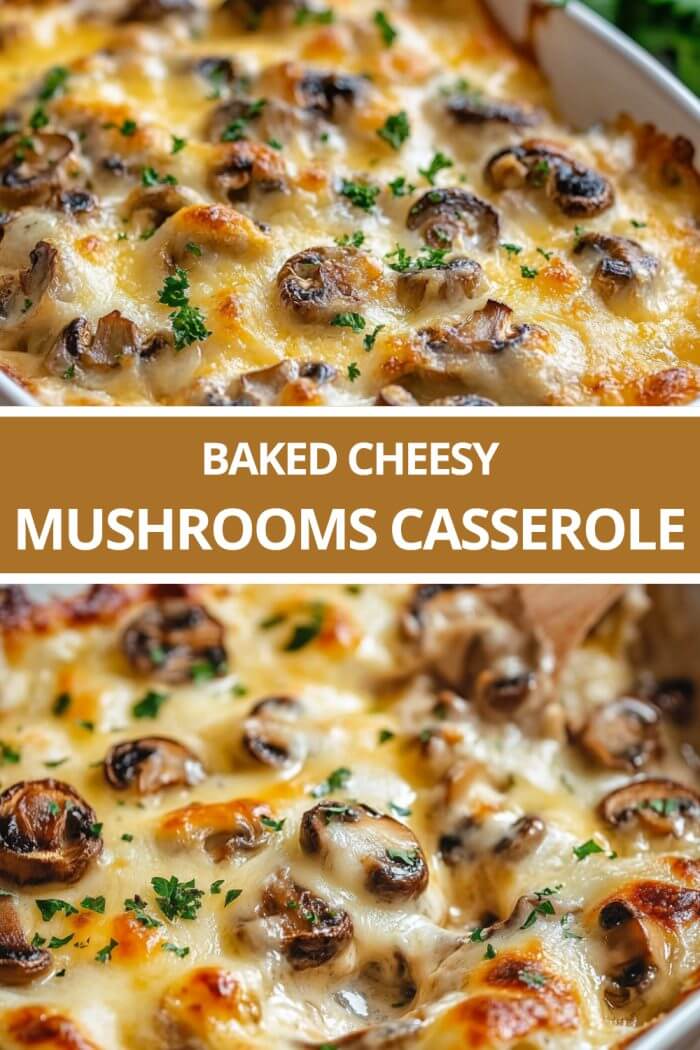 Baked Cheesy Mushrooms Casserole