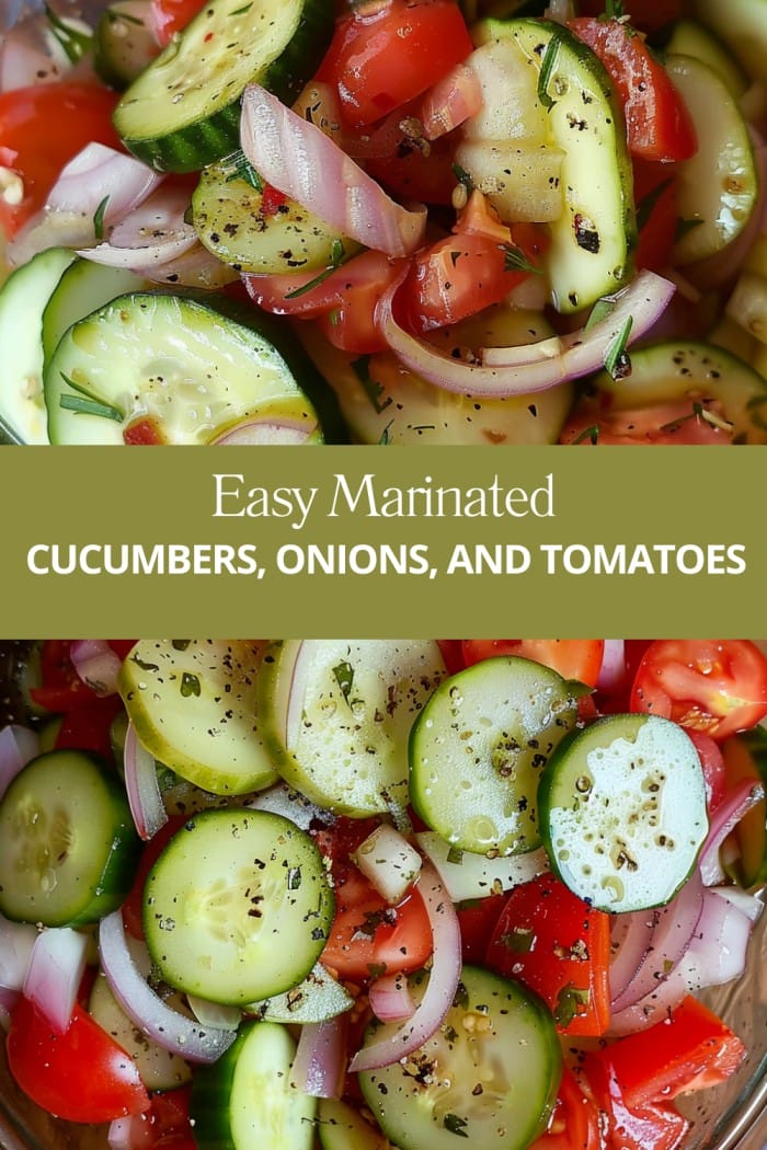 MARINATED CUCUMBERS, ONIONS, AND TOMATOES