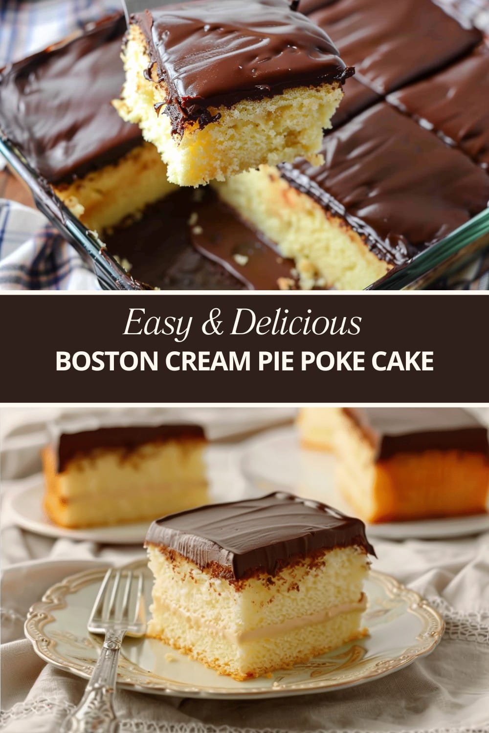 Boston cream pie poke cake
