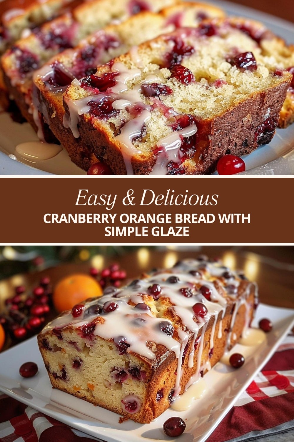 Cranberry Orange Bread with Simple Glaze