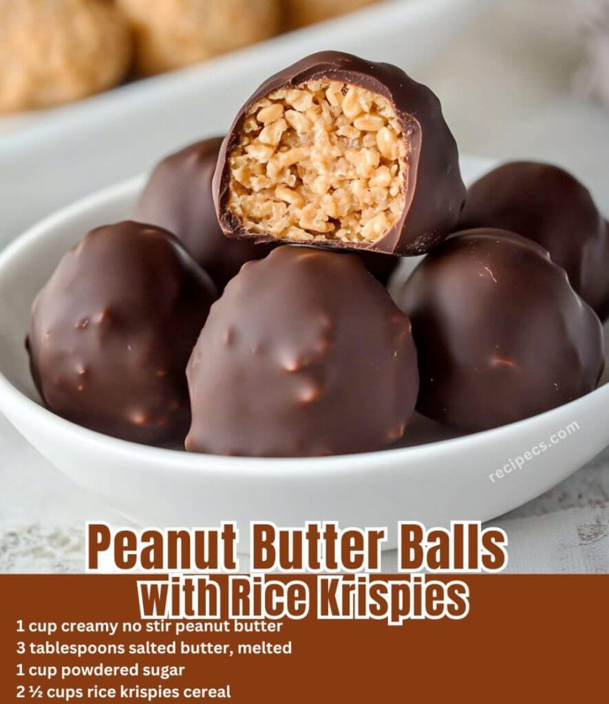 Peanut Butter Balls with Rice Krispies – Recipecs