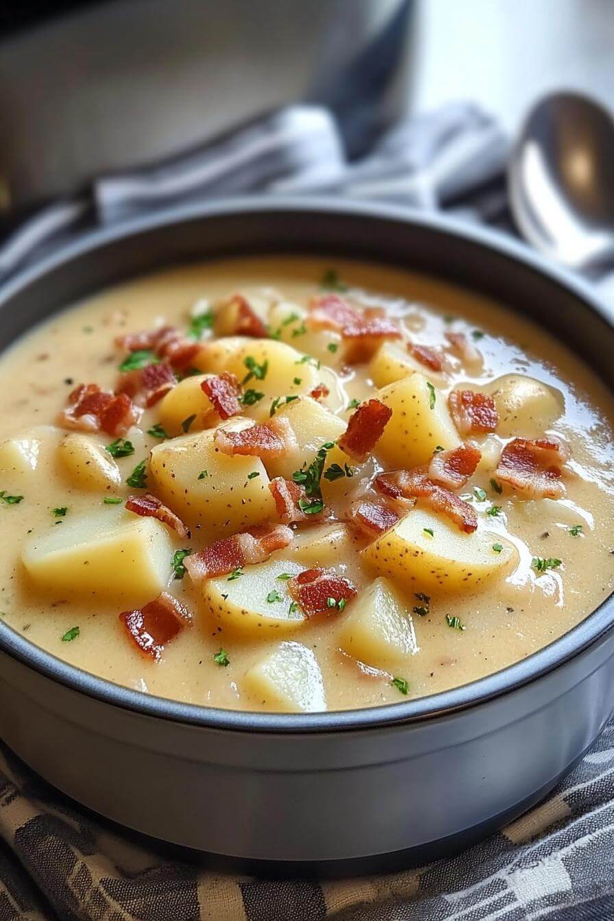 Slow Cooker Hearty Potato Bacon Chowder