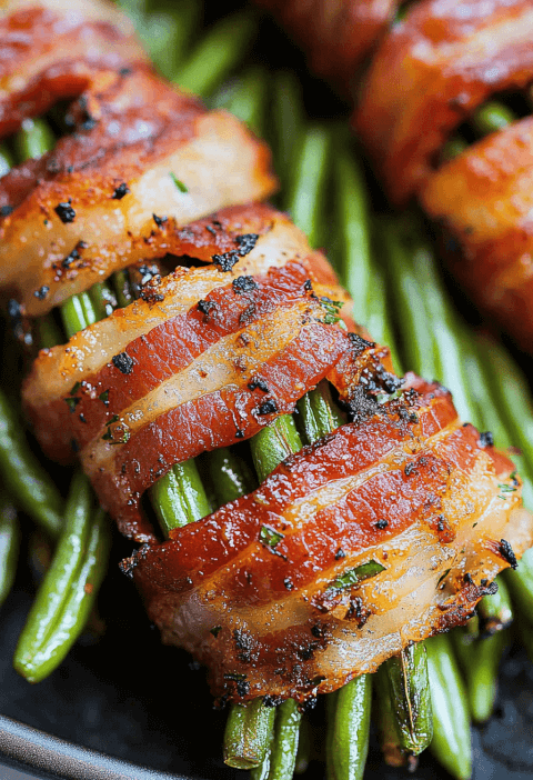 Bacon Wrapped Roasted Green Beans