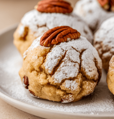Buttery Pecan Snowball Cookies