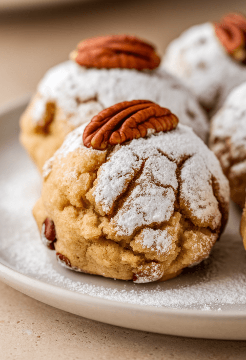Buttery Pecan Snowball Cookies