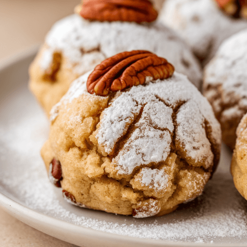 Buttery Pecan Snowball Cookies