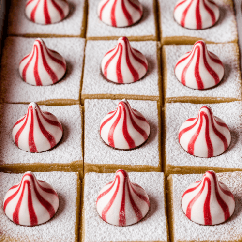 Candy Cane Kiss Sugar Cookie Bars