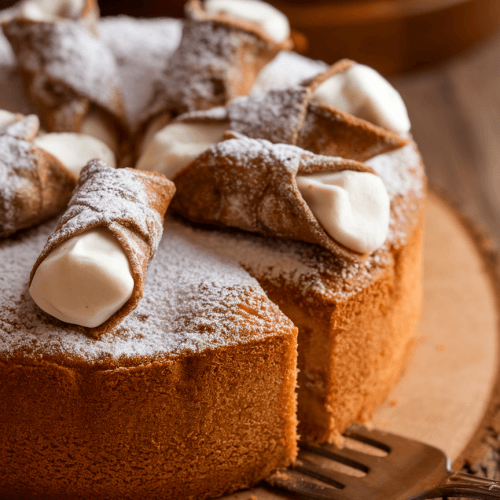 Cannoli Poke Cake