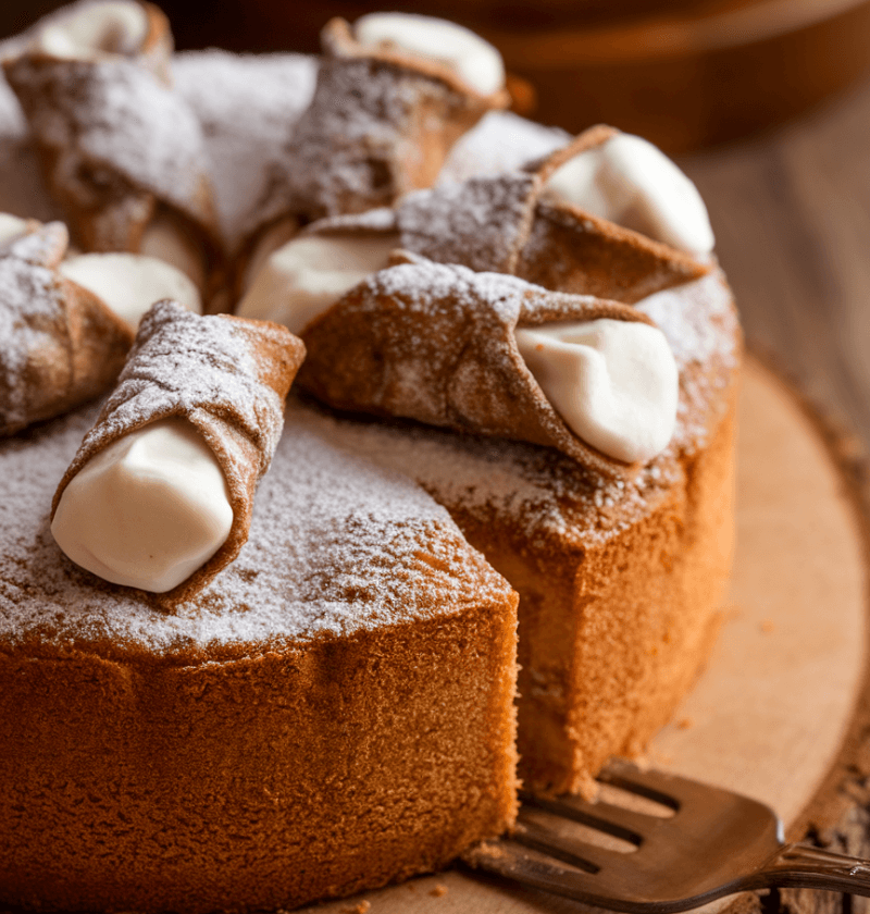 Cannoli Poke Cake