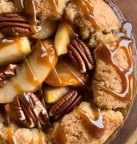 Caramel Apple Pecan Cobbler