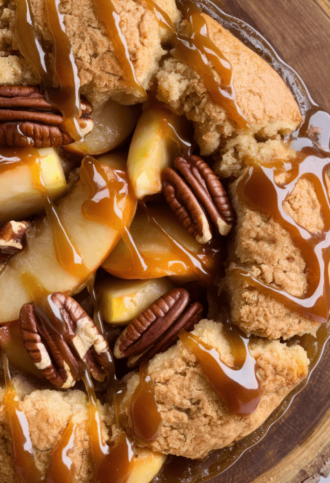 Caramel Apple Pecan Cobbler