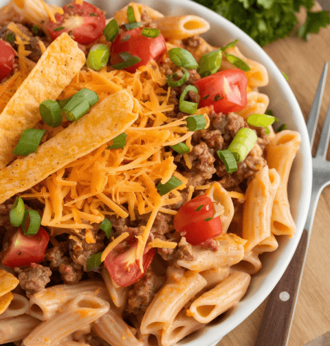 Cheesy Taco Cream Cheese Pasta
