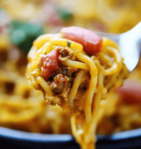 Cheesy Taco Spaghetti