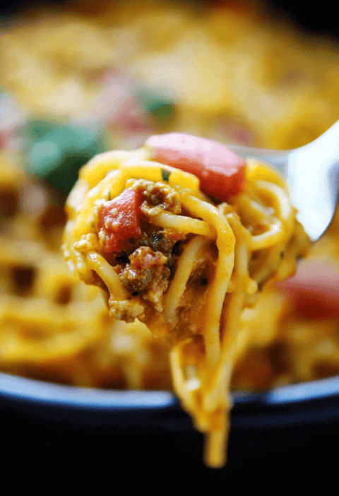Cheesy Taco Spaghetti