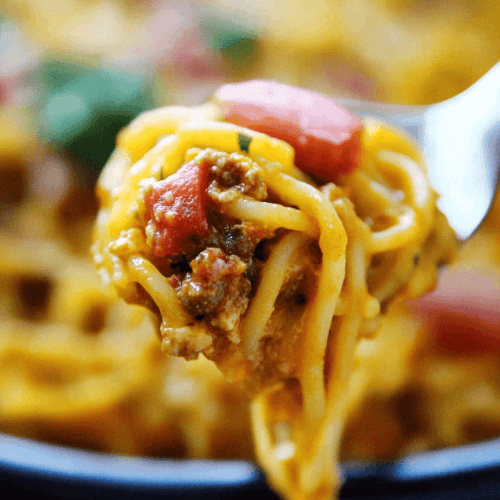Cheesy Taco Spaghetti