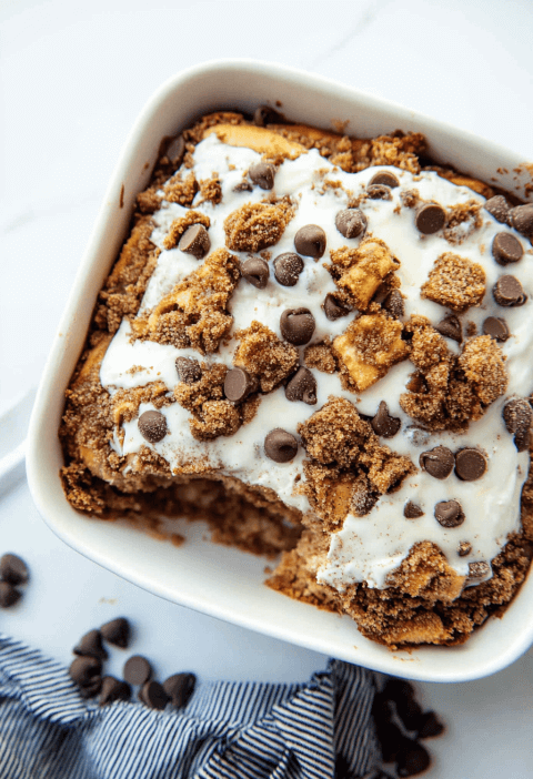 Chocolate Chip Cinnamon Roll Cake