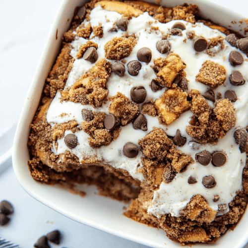 Chocolate Chip Cinnamon Roll Cake