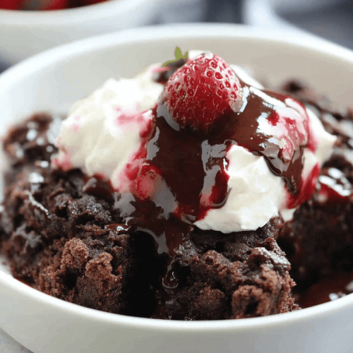 Chocolate Strawberry Dump Cake