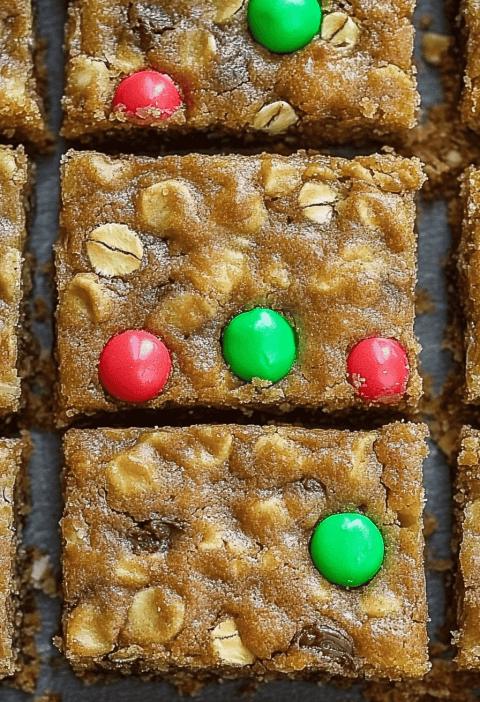 Christmas Oatmeal Cookie Bars